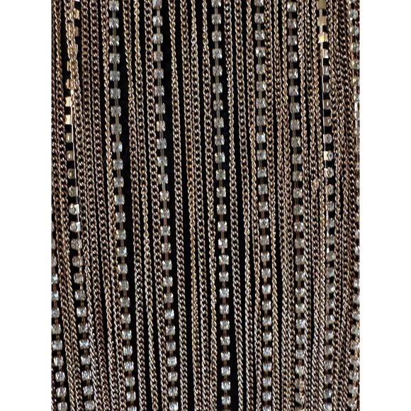 Gold-toned and rhinestone bib necklace. 19.75” length necklace. - Picture 5 of 12